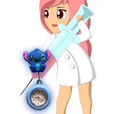Reloj Enfermera Cartoon Metal Silicon Retracil Hospital Mod4