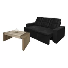 Sofa Sillon Retractil 3 Cuerpos + Mes Ratona - Living