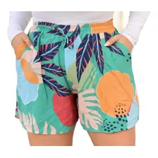 Kit Com 5 Shorts Feminino Plus Viscose Malha Bermuda Verão 