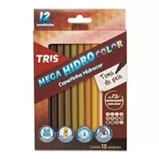 Canetinha Mega Hidro Color Tons De Pele 12 Cores Tris