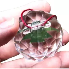Cristal Esfera Multifacetado Asfour 40mm Feng Shui Com Fio