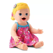 Boneca Baby My Little Primeira Papinha Loira Diver Toys 8106