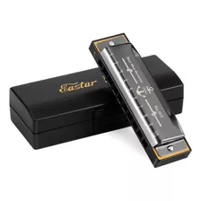 Armónica C/funda Eastar Harmonica 10 Teclas - Negro