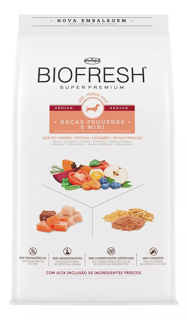 Alimento Biofresh Super Premium Para Cachorro Senior De Raça Mini E Pequena Sabor Mix Em Saco De 3kg