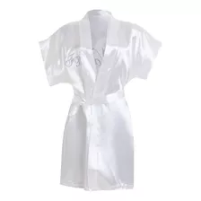 Robe De Cetim Branco Liso Sem Bordado Pronta Full Entrega