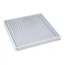 Grelha Ralo Linear Perfurada Em Inox 10x10 Cm Água Pluvial