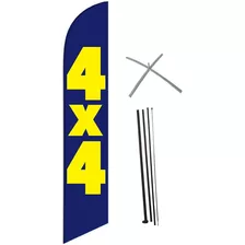 Bandera 4x4 4.2mts # 5391 Con Mástil Y Base