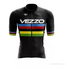 Camisa De Ciclismo Vezzo Elite World Champion Preta