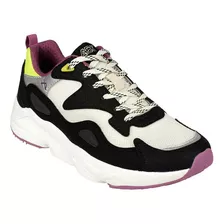 Tenis Mujer Aeroflex Ma9235 Negro Fucsia