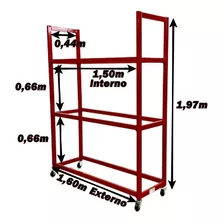 Expositor De Pneus 3 Andares Em Tubo De Aço Desmontável