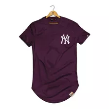 Camiseta Longline New York Camisas Blusas Ny Top Manga Curta