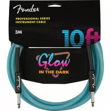Cable Fender Guitarra O Bajo Glow In The Dark, Azul 10ft
