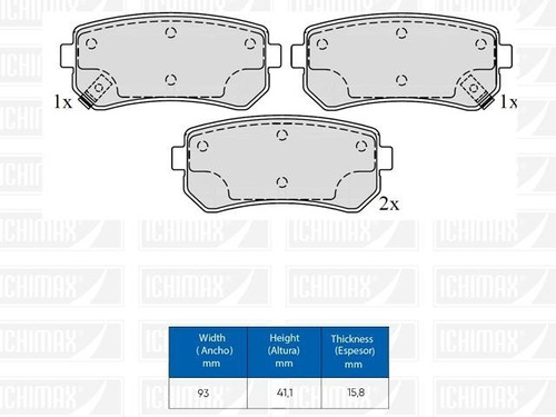 Pastillas Freno Para Hyundai Tucson Ix35/kia Revolut 4x2-4x4 Foto 2