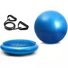 Disco Equilíbrio Bola De Pilates 55cm E Elástico Resistência