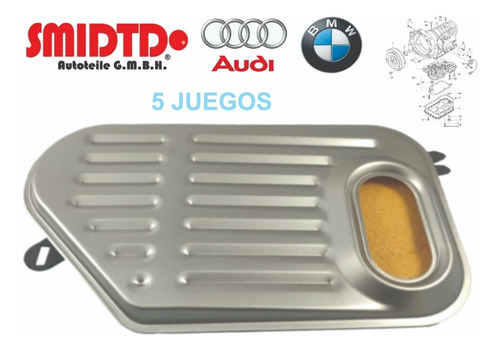 5 Filtros De Aceite Juego Transm Autom Audi A4 Quattro 96-05 Foto 5