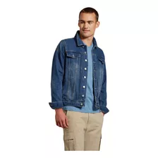 Campera Devré De Jean Denim Con Bolsillos Azul Marino Hombr