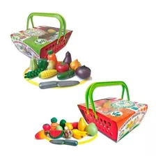 Brinquedo Feirinha Organica Cesta Frutas + Legumes Infantil 