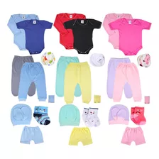 Body Bebê + Mijão Liso E Reativo Kit C/36 Peças Roupa Bebê 