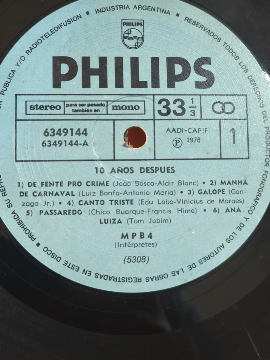 MPB4 - 10 Años Después - vinilo 1975