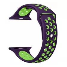 Correa Para Applewatch Deportiva Morado Verde 42 /44 /45mm