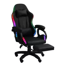 Silla De Escritorio Mobinho Sill9 Gamer Ergonómica Negra Con Tapizado De Cuero Sintético