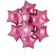 50 Balão Estrela Metalizado Rosa 45cm Festa Aniversário Fest