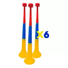 Vuvuzela Corneta Fútbol 56cm X6 Plegable Tricolor Colombia