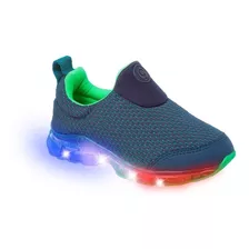 Tênis Led Infantil Masculino Ortopé Power Light Azul