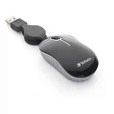 Mouse Optico Verbatim Con Cable Rectractil Negro (oferton)