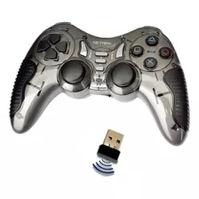 Joystick Inalámbrico Para Play Ps2 Ps3 Pc Netmak Xtreme 3en1 Color Gris