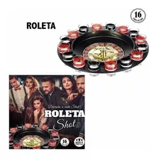 Jogo Cassino Roleta Shot - 16 Copos Bebida Drink Destilado