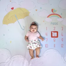 Cenário Mesversário Chuva De Amor (lençol)