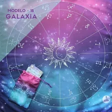 Paño Tarot (rueda Astrológica) + Bolsa (para Cartas) Galaxia