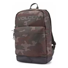 Mochila Volcom School Backpack D6522205 Cafe Color Marrón Diseño De La Tela Camuflaje