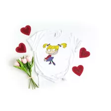 Playera Blanca De Moda Retro Rugrats Angelica 225