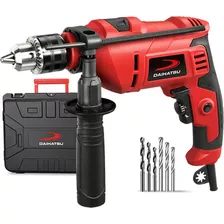 Taladro Percutor 500w 13mm Maletin Juego De Mechas Daihatsu Color Rojo Frecuencia 50 Hz