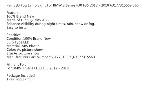Luz Led Niebla Para Bmw Serie 3 F30 F35 2012-2018 Foto 4