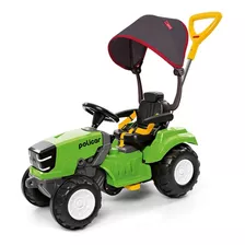 Carrinho De Passeio Infantil Trator Empurrador Pedal Verde