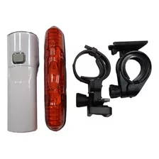 Set Luces Faro Delantero Trasero Para Bicicleta Soporte Led 