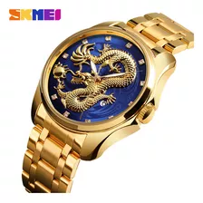 Relógio Masculino Dragão Totem Em Relevo Chinês
