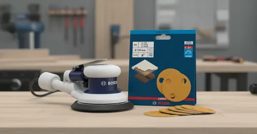 Kit Bremen: Lijadora Roto Orbital Neumatica 125 Mm Azul Y Blanco + Lija Orbital Velcro 125 Mm Madera Dgm