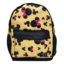 Mochila Mickey Y Minnie Cafe Primaria Cl18bp09 Ginga Diseño De La Tela Estampado, Lisa