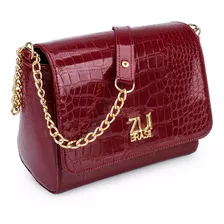 Bolsa Lindíssima Feminina Lateral Croco Alça De Corrente 