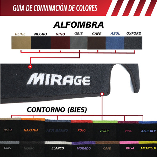 Cubretablero Para Auto Mitsubishi Mirage Del 2015 Al 2022. Foto 6