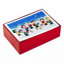 Tarjetas De Navidad Caja, Peanuts Gang (40 Tarjetas Sob...