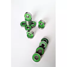 8 Rolamentos Para Skate Spinner Cnc 608 Abec 3 Verde Speed