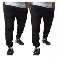 2 Calças Tactel Lisa Modelo Jogger Muito Leve Masculina