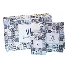 Sacola De Papel Personalizada Kit 300und 3 Tamanhos 100 Cada