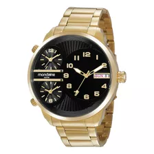 Relogio Mondaine Masculino Dourado Grande Original Top Luxo