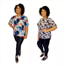 Blusa Liganete Plus Size Com Mangas. Do M Ao G2. Kit Com 2